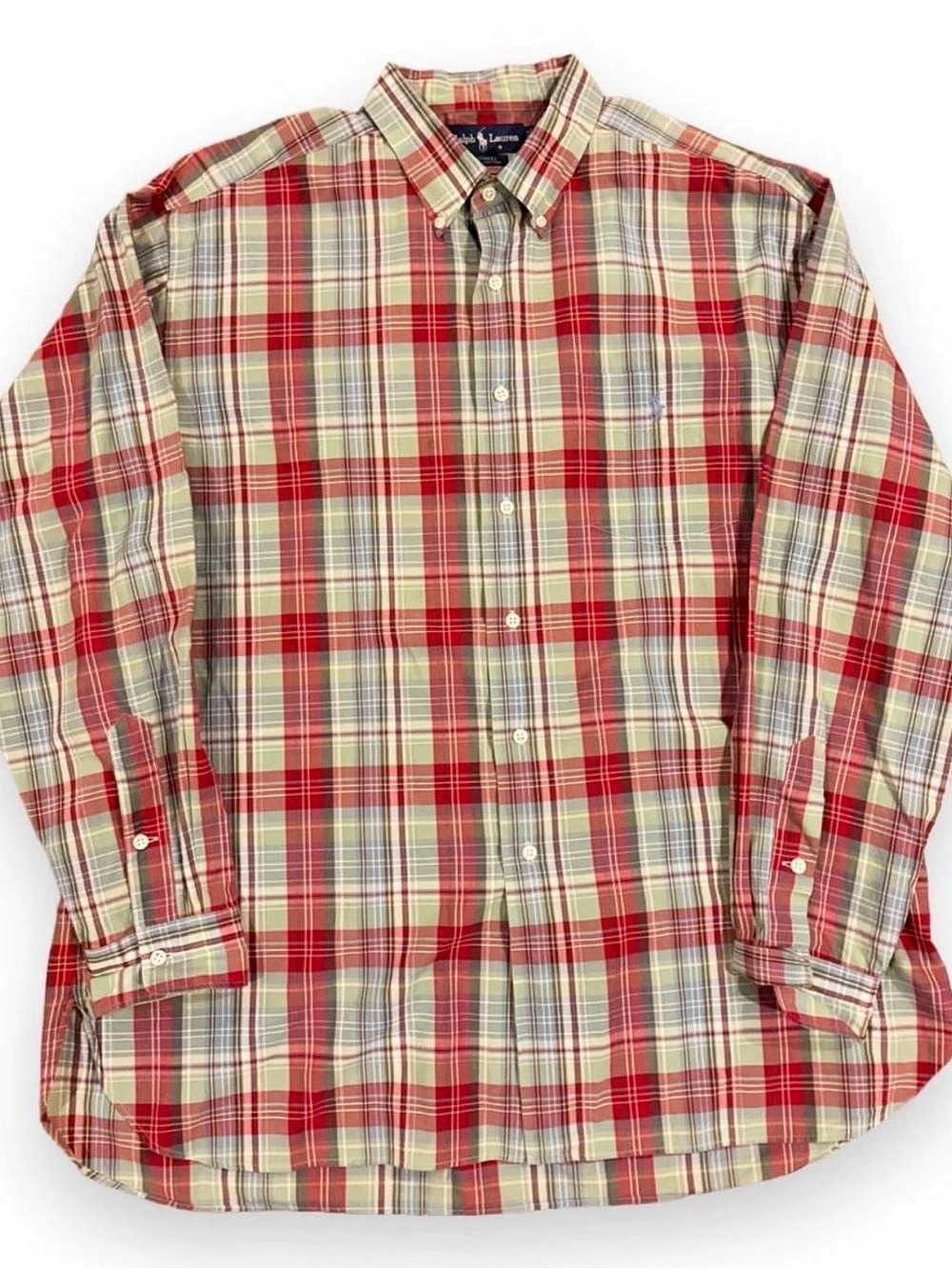 Vintage Polo Ralph Lauren Shirt Mens XL Multicolor Plaid Long Sleeve Button Down